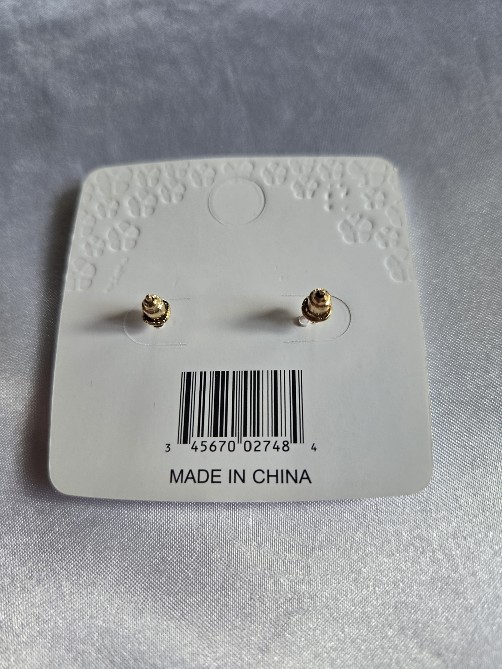 Gold-Tone Crystal Interlocking Logo Stud Earrings - Picture 3 of 4